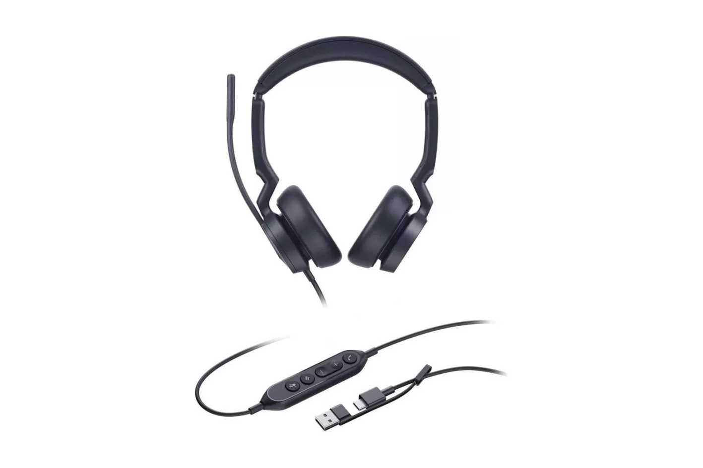 Auriculares Yealink UH46 Dual USB-C con cable, Cancelaci&oacute;n de Ruido, Micr&oacute;fono, Oficina y Call Center