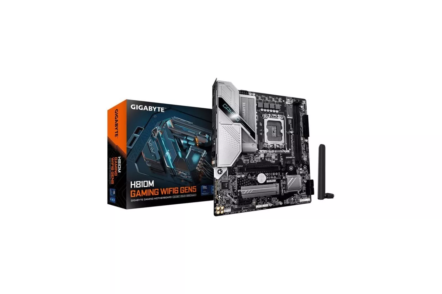 Placa Base Gigabyte H810M GAMING WIFI6 GEN5 Intel H810 LGA1851 DDR5 Micro-ATX WiFi 6 2.5GbE M.2
