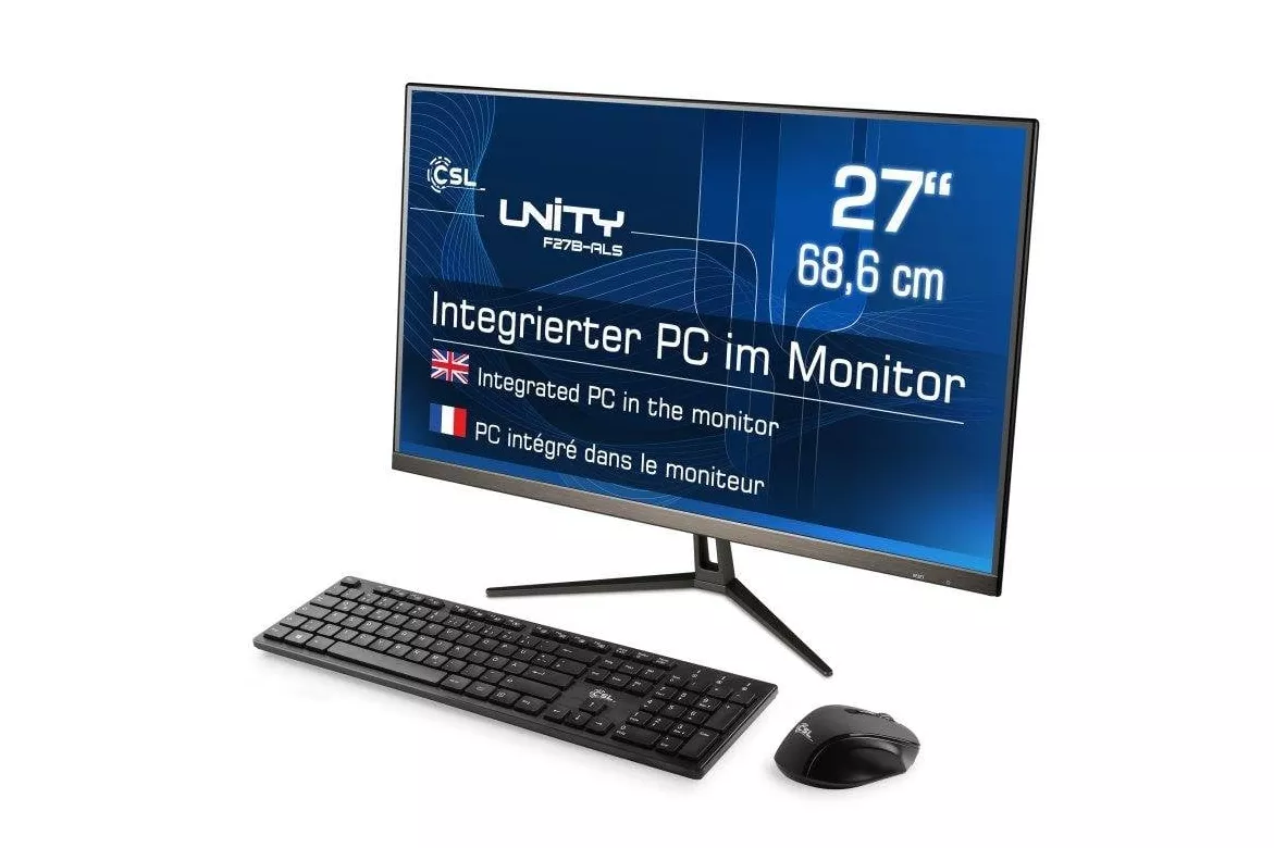 Ordenador Todo en uno CSL Unity F27-ALS Intel N200 16GB 1000GB SSD UHD 27" Windows 11 Home Wireless