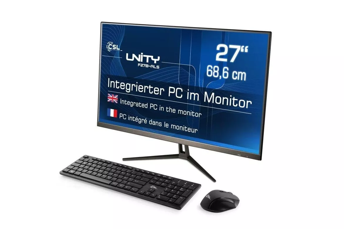 Ordenador Todo en uno CSL Unity F27-ALS Intel N200 32GB 2000GB SSD Intel UHD 27" Windows 11 Pro Wireless