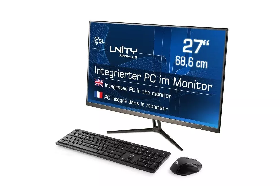 Ordenador Todo en uno CSL Unity F27-ALS Intel N200 32GB 512GB SSD UHD 27" Windows 11 Pro Wireless