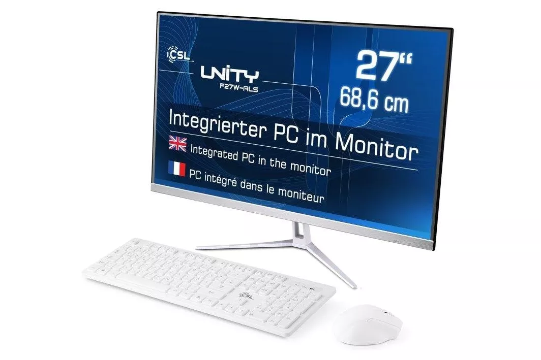 Ordenador Todo en uno CSL Unity F27-ALS Intel N200 8GB 2000GB SSD Intel UHD 27" Windows 11 Pro Wireless