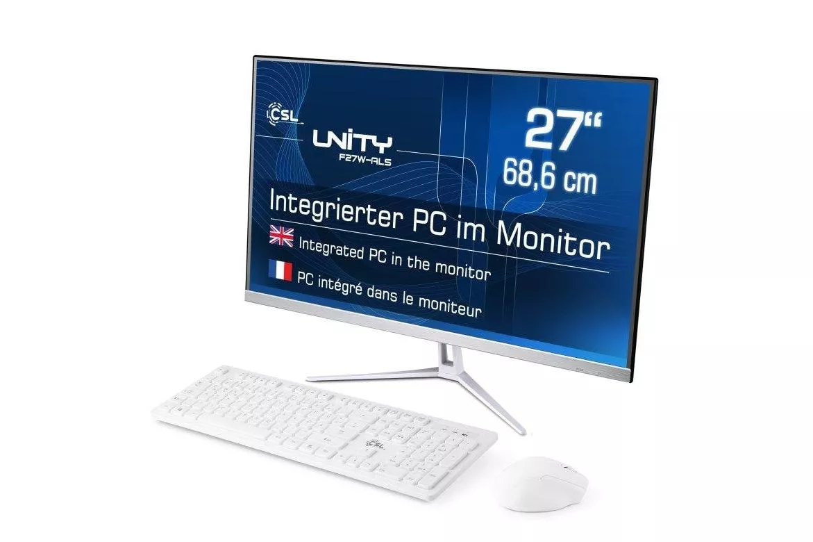 Ordenador Todo en uno CSL Unity F27-ALS Intel N200 8GB 512GB SSD Intel UHD 27" Windows 11 Pro Wireless