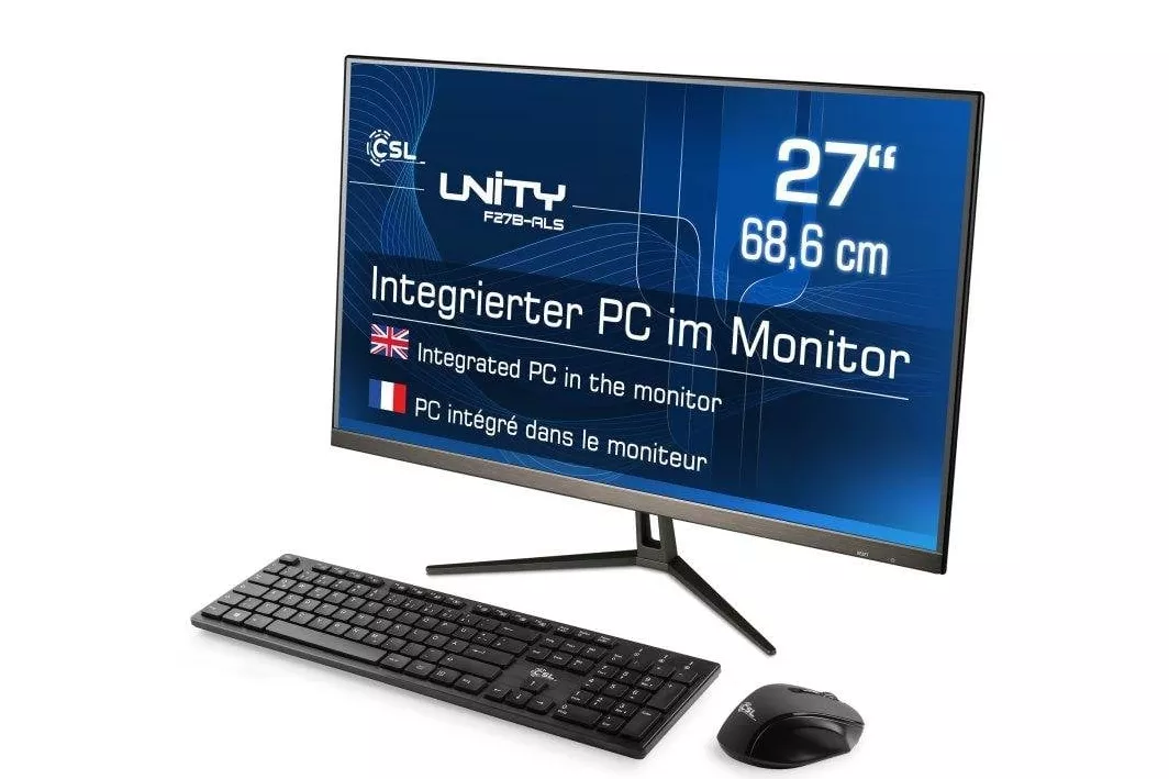 Ordenador Todo en uno CSL Unity F27-ALS Intel N200 8GB 512GB SSD UHD 27" Windows 11 Pro Wireless