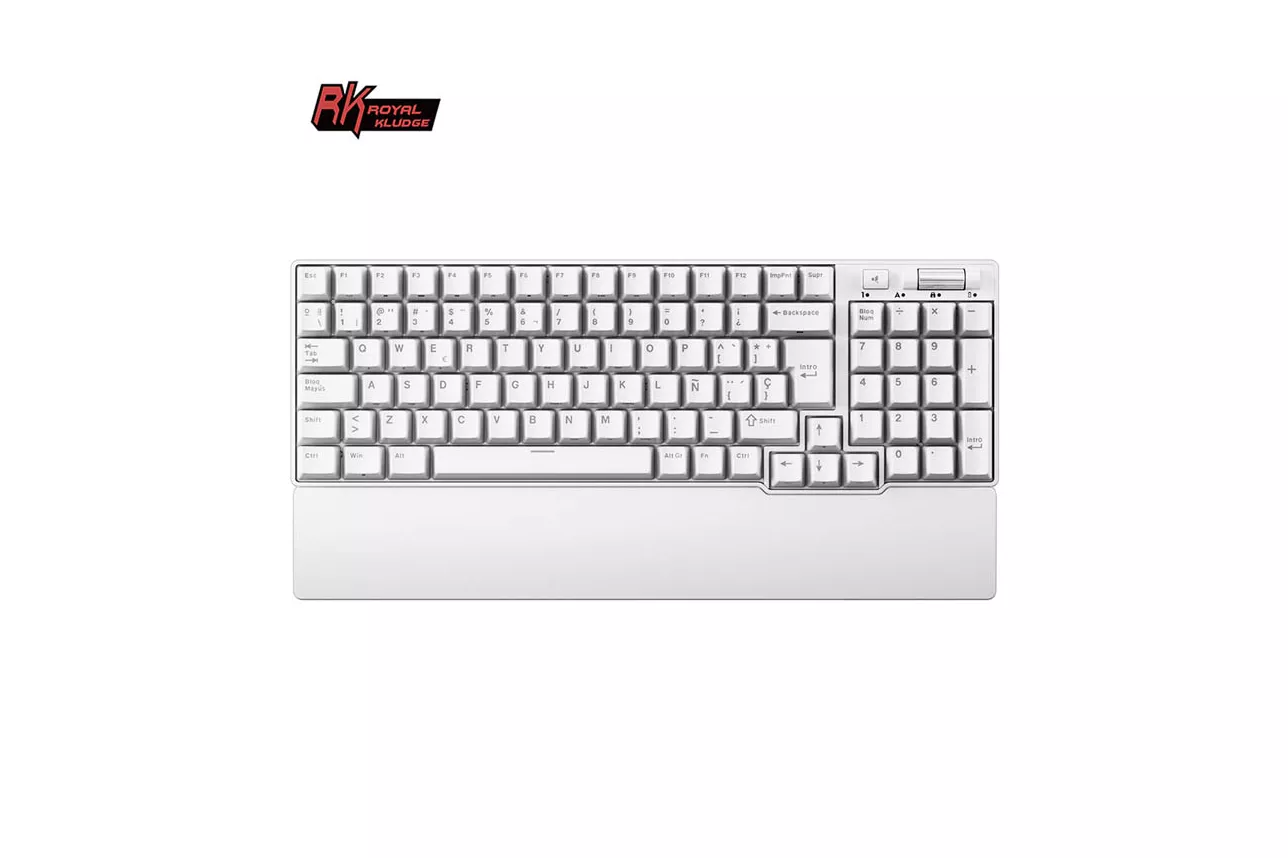 Teclado Gaming Royal Kludge RK96 ISO-ES Hot-Swappable Switch Brown Wireless Blanco -