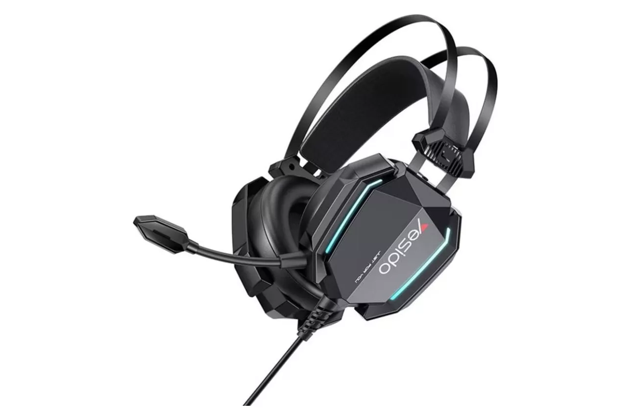 Auriculares Yesido EK03 con cable USB, micr&oacute;fono, RGB y dise&ntilde;o over ear negro