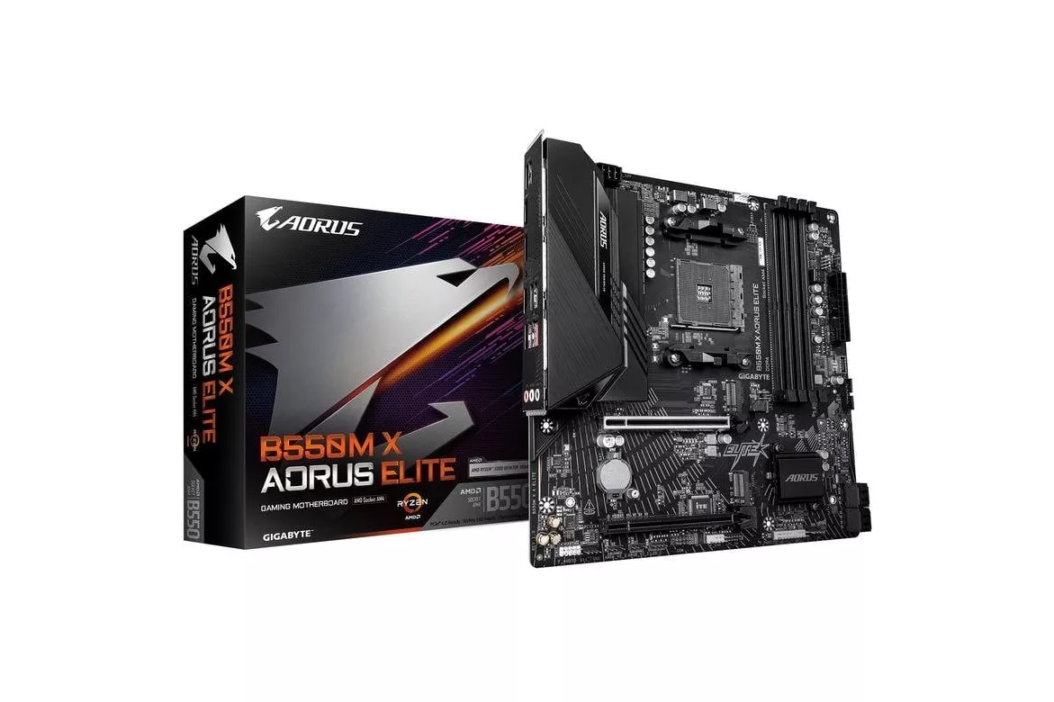 Placa Base Gigabyte B550M X AORUS ELITE AMD B550 AM4 DDR4 micro ATX 2.5GbE M.2