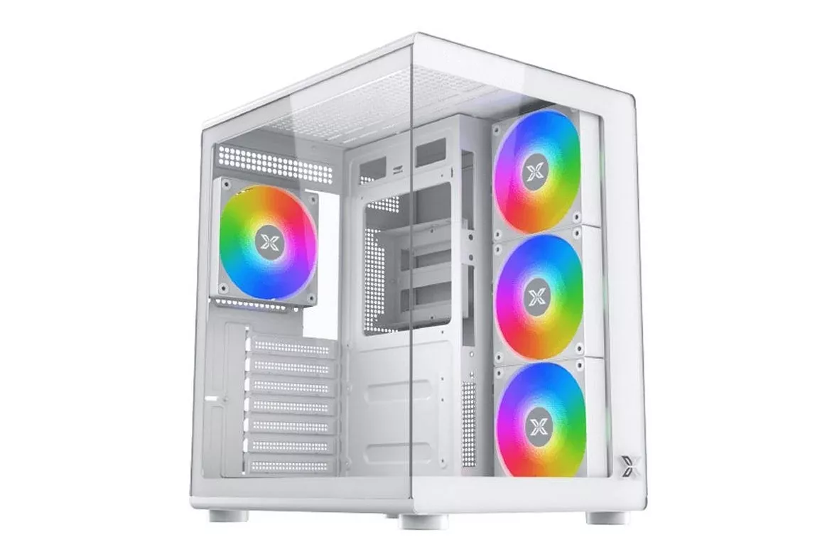 Caja PC Xigmatek Aqua Compact Air EN48272 Vidrio Templado Blanco