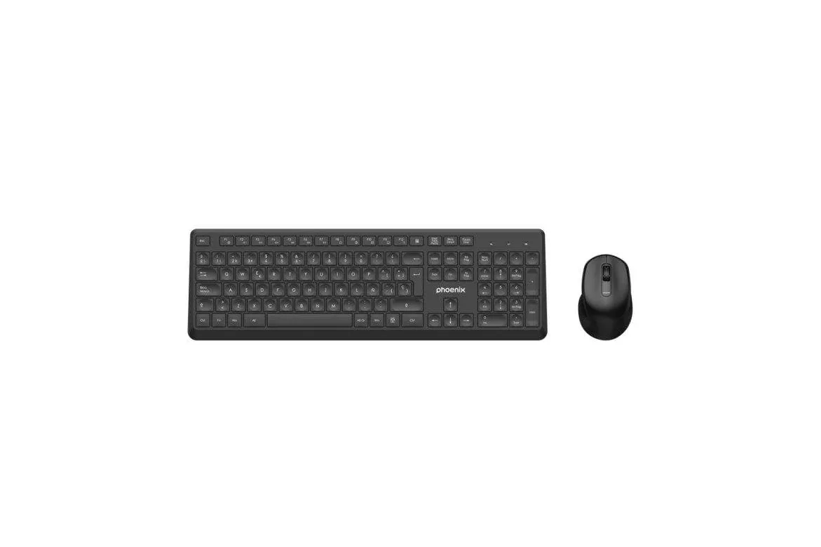 Teclado y rat&oacute;n inal&aacute;mbrico Phoenix CW101 multimedia 1600 DPI espa&ntilde;ol