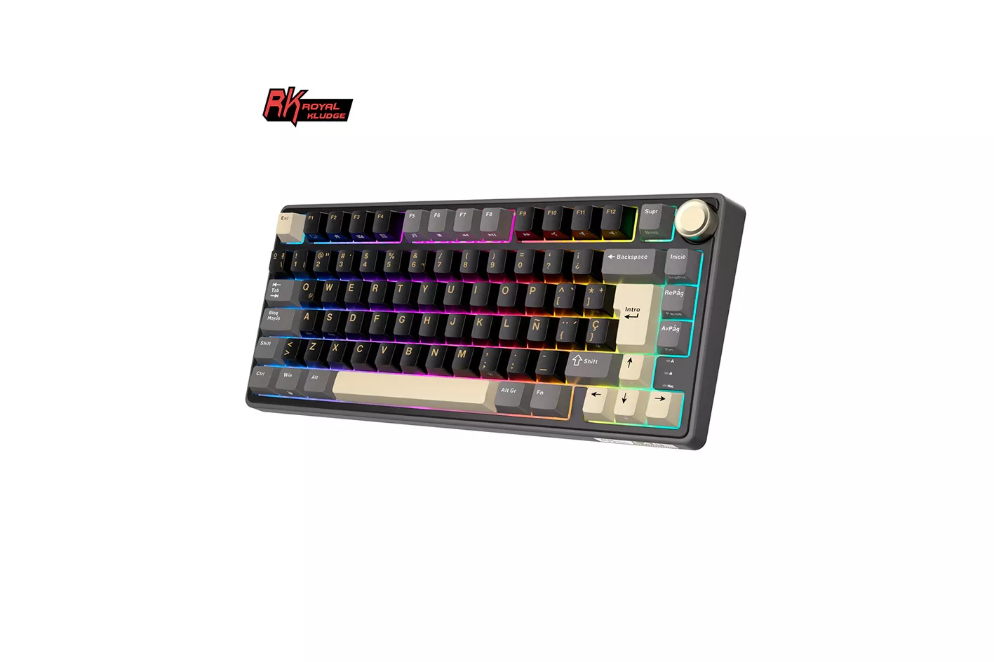 Teclado Gaming Royal Kludge R75 ISO-ES RGB Hot-Swappable Switch Silver Speed Phantom -