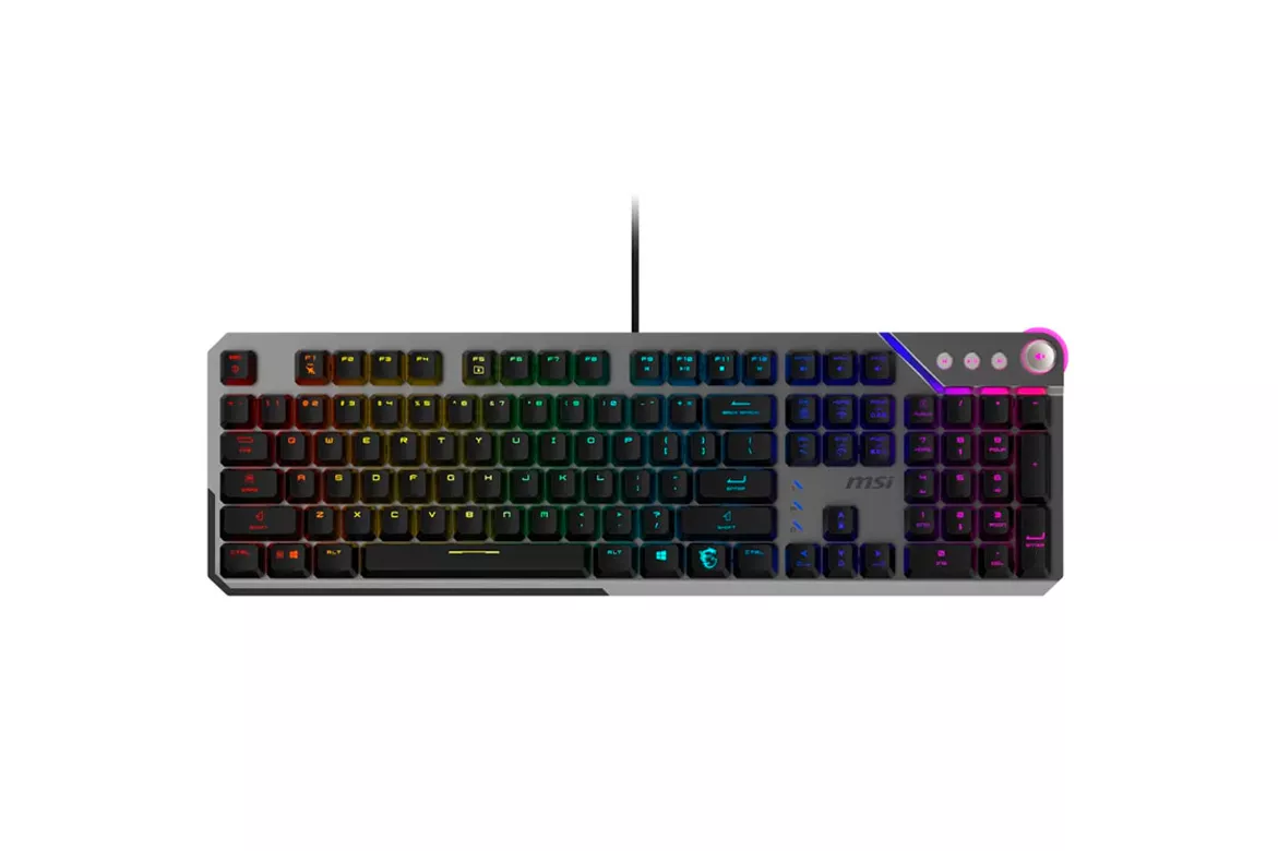 Teclado MSI Strike 600 V2 Silent RGB ISO-ES Kailh Midnight Pro USB Negro