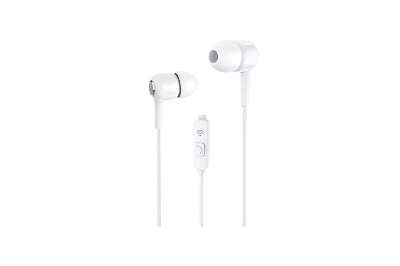 Auriculares Unico Plus con cable Jack 3.5 y micr&oacute;fono integrados color blanco