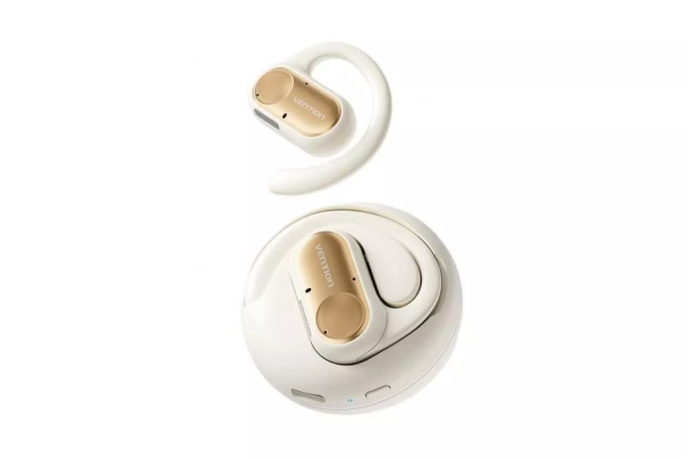 Auriculares Vention OpenBeat O11 inal&aacute;mbricos Bluetooth 5.3 deportivos beige con estuche
