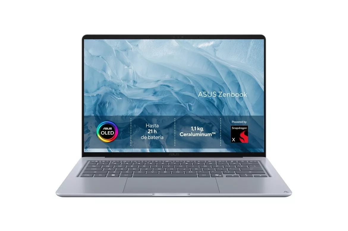 Port&aacute;til Asus Zenbook 14 OLED UX3480QA-U1090W 14" Snapdragon X1-26-100 16GB 256GB SSD Adreno GPU Windows 11 Home