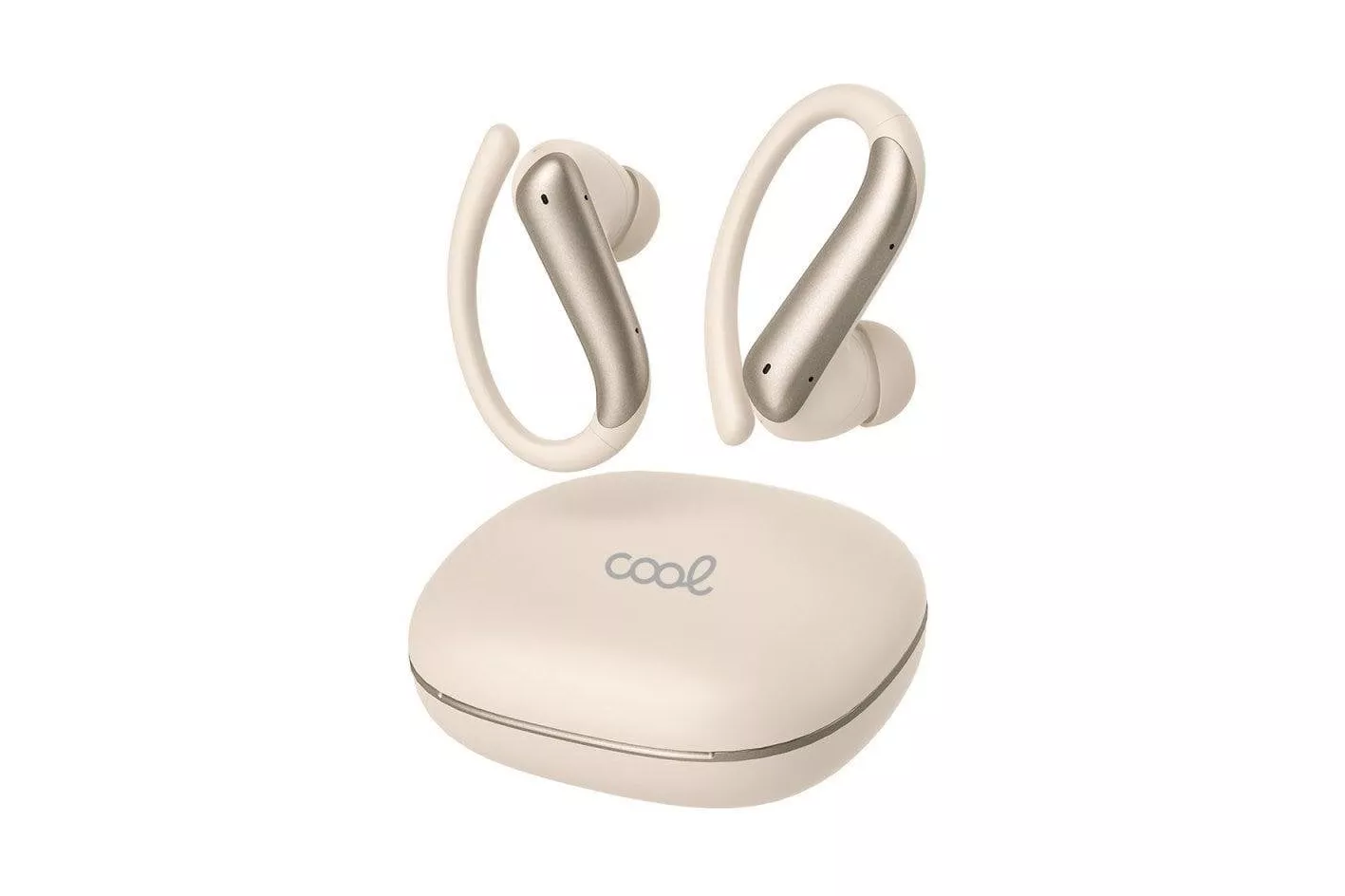 Auriculares Cool Gym inal&aacute;mbricos Bluetooth deportivos con cancelaci&oacute;n de ruido ANC Beige