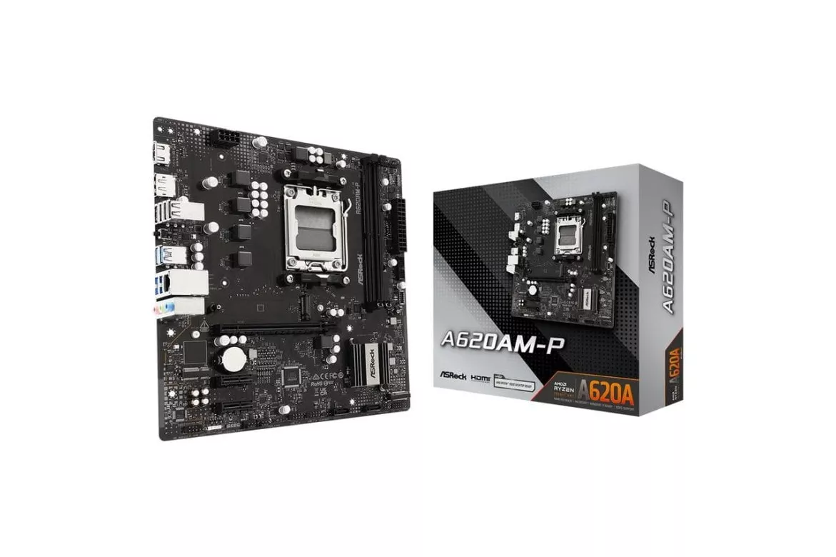 Placa Base Asrock A620AM-P AMD A620A Z&oacute;calo AM5 DDR5 Micro ATX Sin Wifi