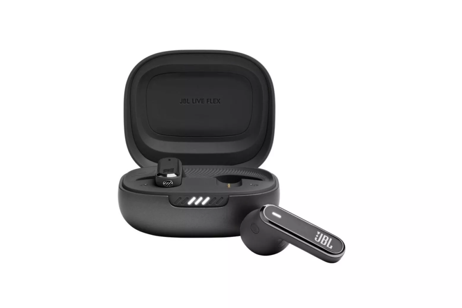 JBL Live Flex Auriculares Inal&aacute;mbricos con Cancelaci&oacute;n Adaptativa de Ruido Negros