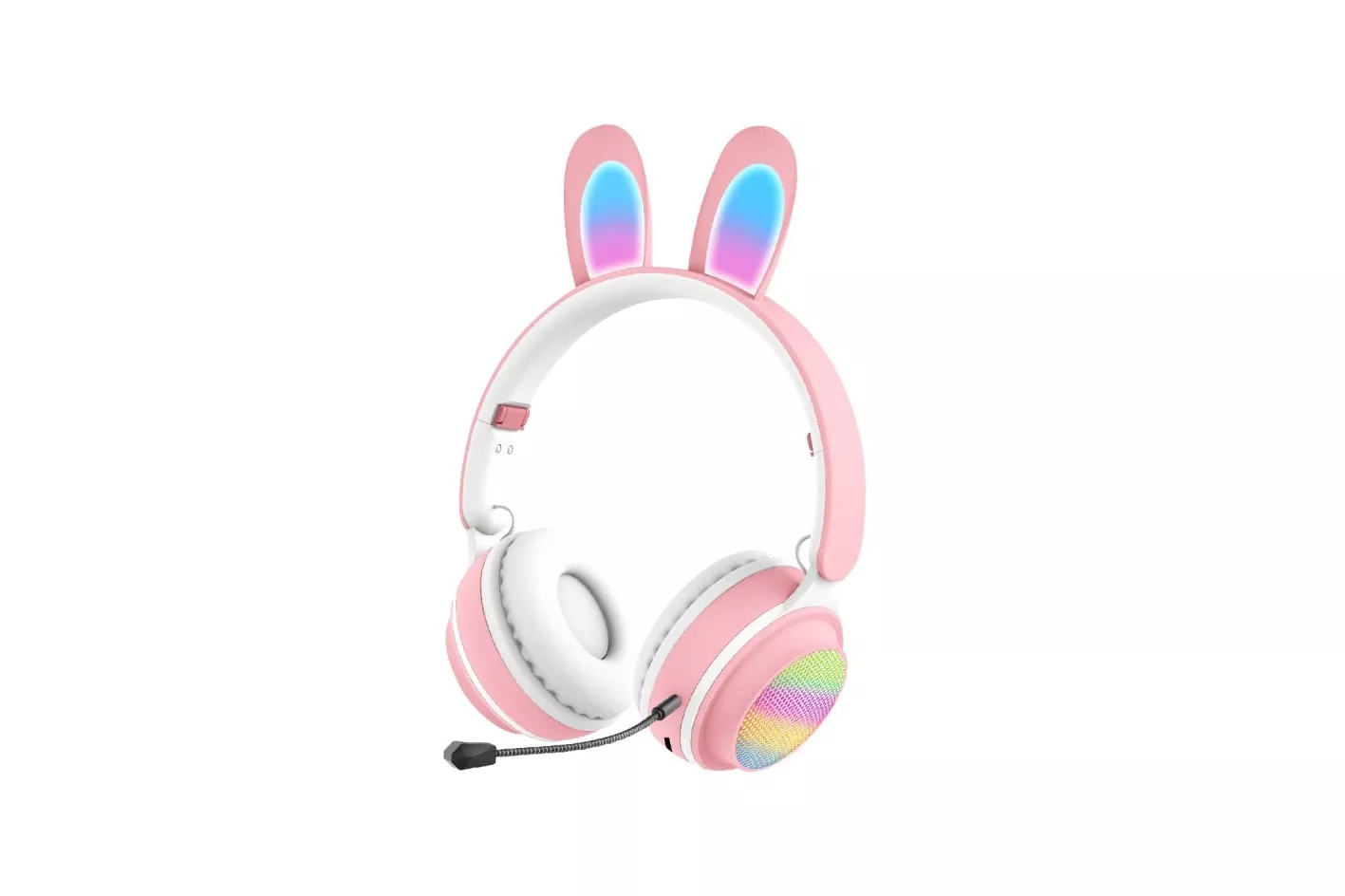 Kinsi ST-81M Auriculares Inal&aacute;mbricos Bluetooth con Orejas de Conejo Rosas
