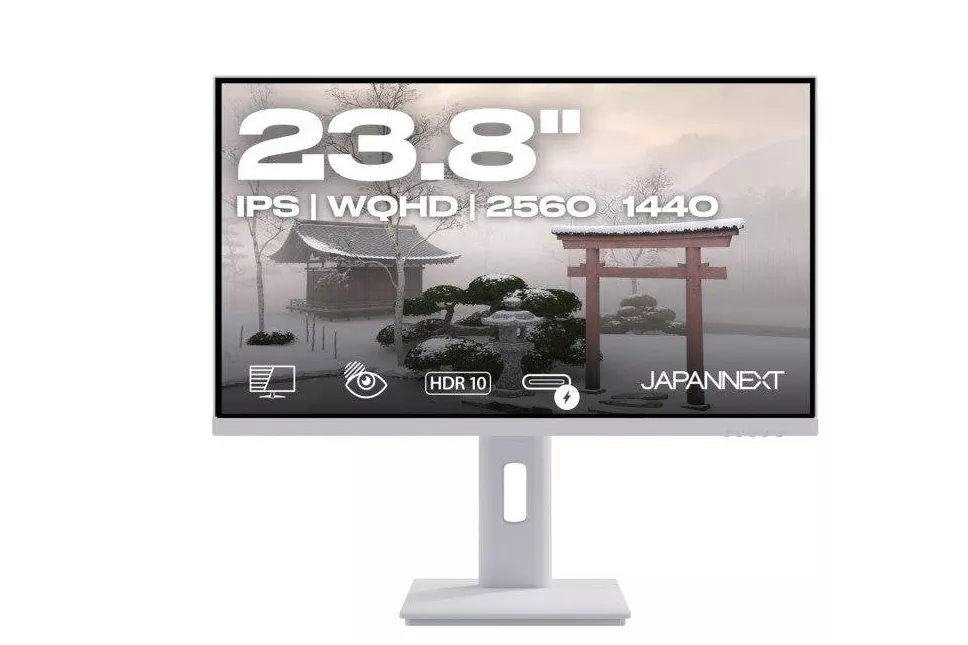 Monitor JAPANNEXT 23,8" QHD IPS USB-C 65 W KVM blanco