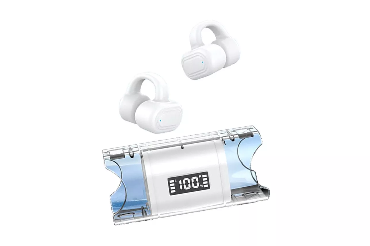 Kinsi T36 Auriculares Inal&aacute;mbricos Bluetooth con Pantalla Digital Blancos