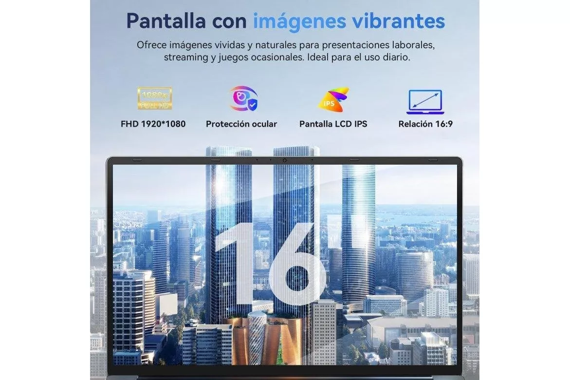 Port&aacute;til Intechne 16" Intel Core i5-8300H 16 GB 512 GB SSD Windows 11 Pro