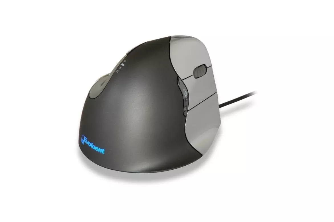 Rat&oacute;n BAKKERELKHUIZEN Evoluent4 Cable 2600 DPI Negro Gris Plata 6 Botones