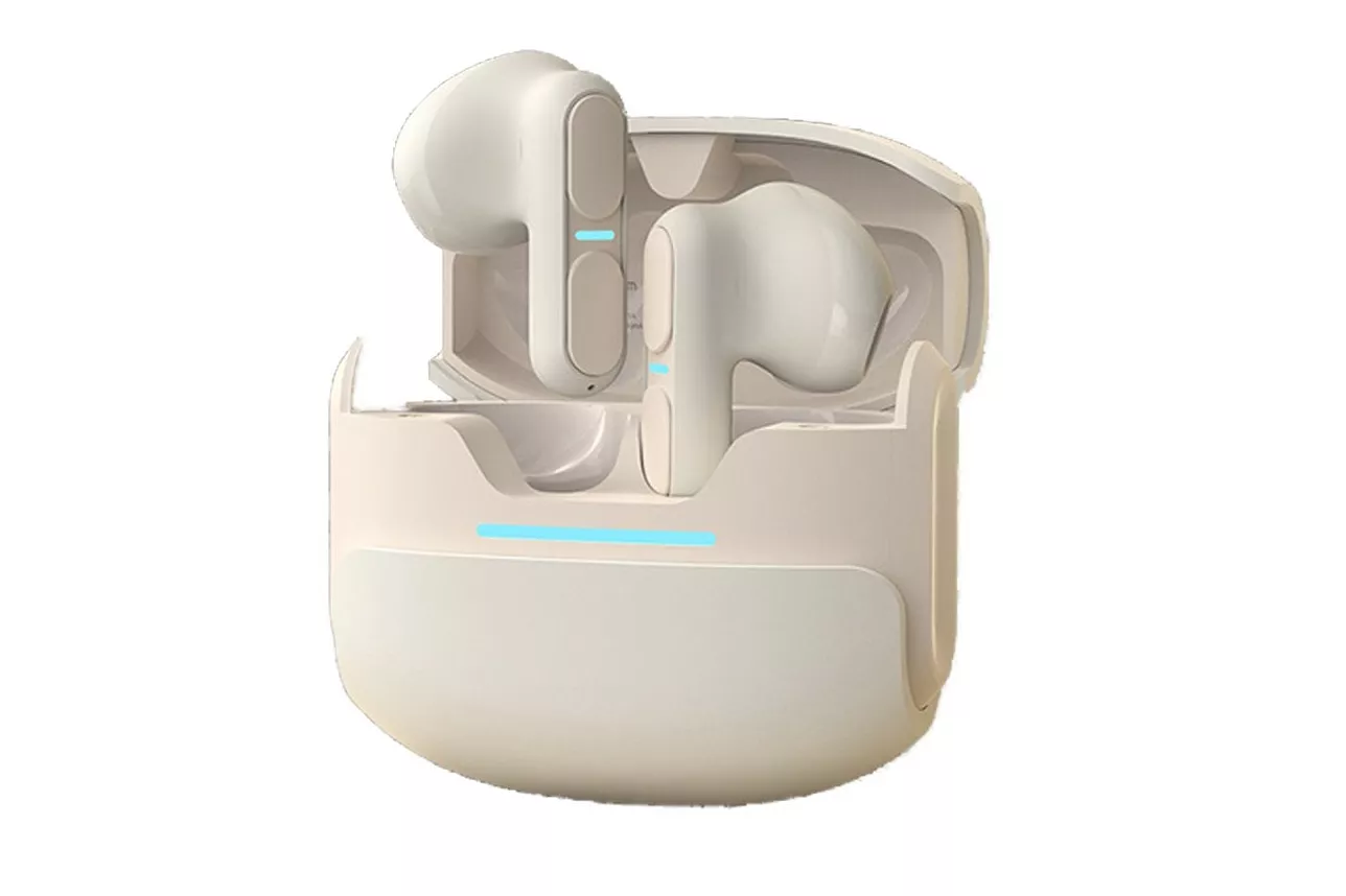 Kinsi TG11 Auriculares Inal&aacute;mbricos con Cancelaci&oacute;n de Ruido ENC Crema