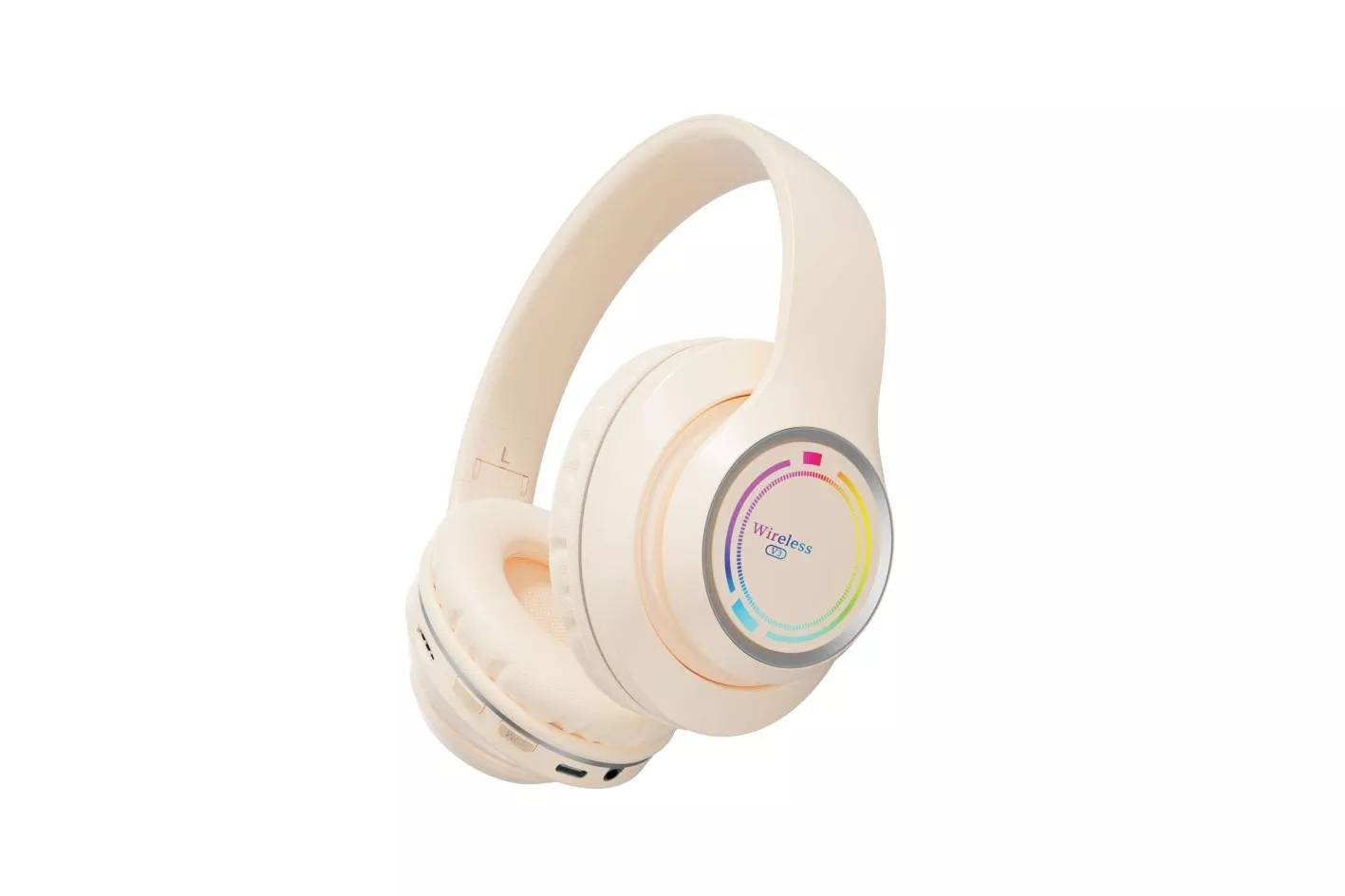 Kinsi V3 Auriculares Inal&aacute;mbricos Bluettoth HiFi RGB Crema