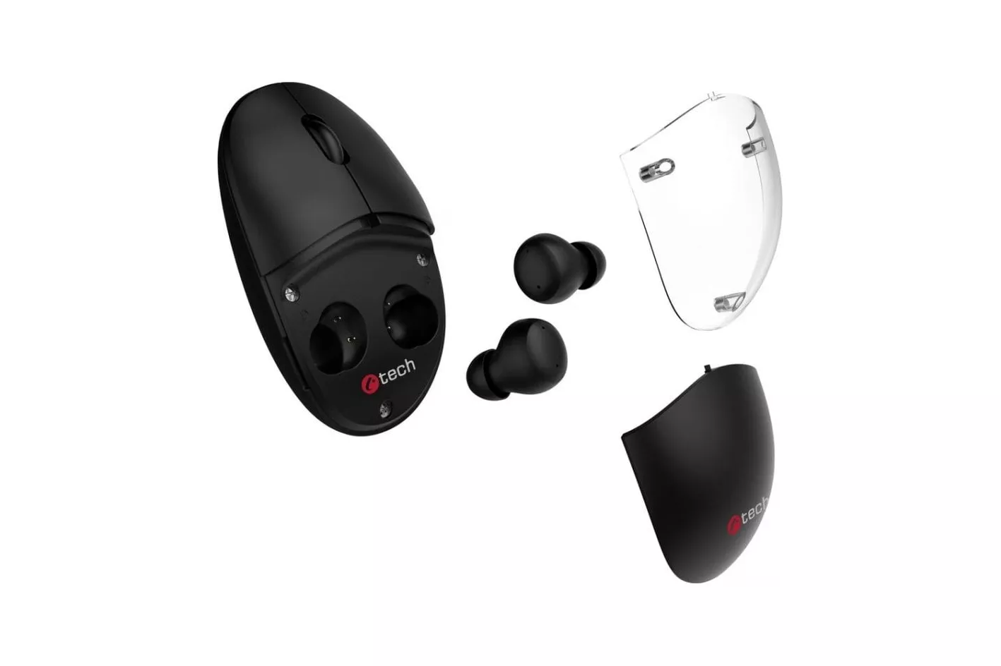Rat&oacute;n C-Tech WLM-21 inal&aacute;mbrico ergon&oacute;mico con auriculares TWS multicolor