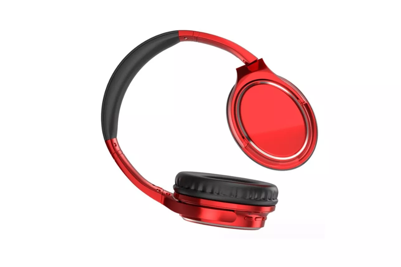 Kinsi VJ901 Auriculares Inal&aacute;mbricos con Cable/Bluetooth/Jack3.5/Tarjeta TF Rojos
