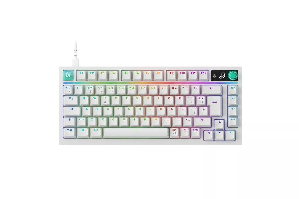Teclado Logitech G316 X mec&aacute;nico con interruptores intercambiables y RGB LIGHTSYNC blanco