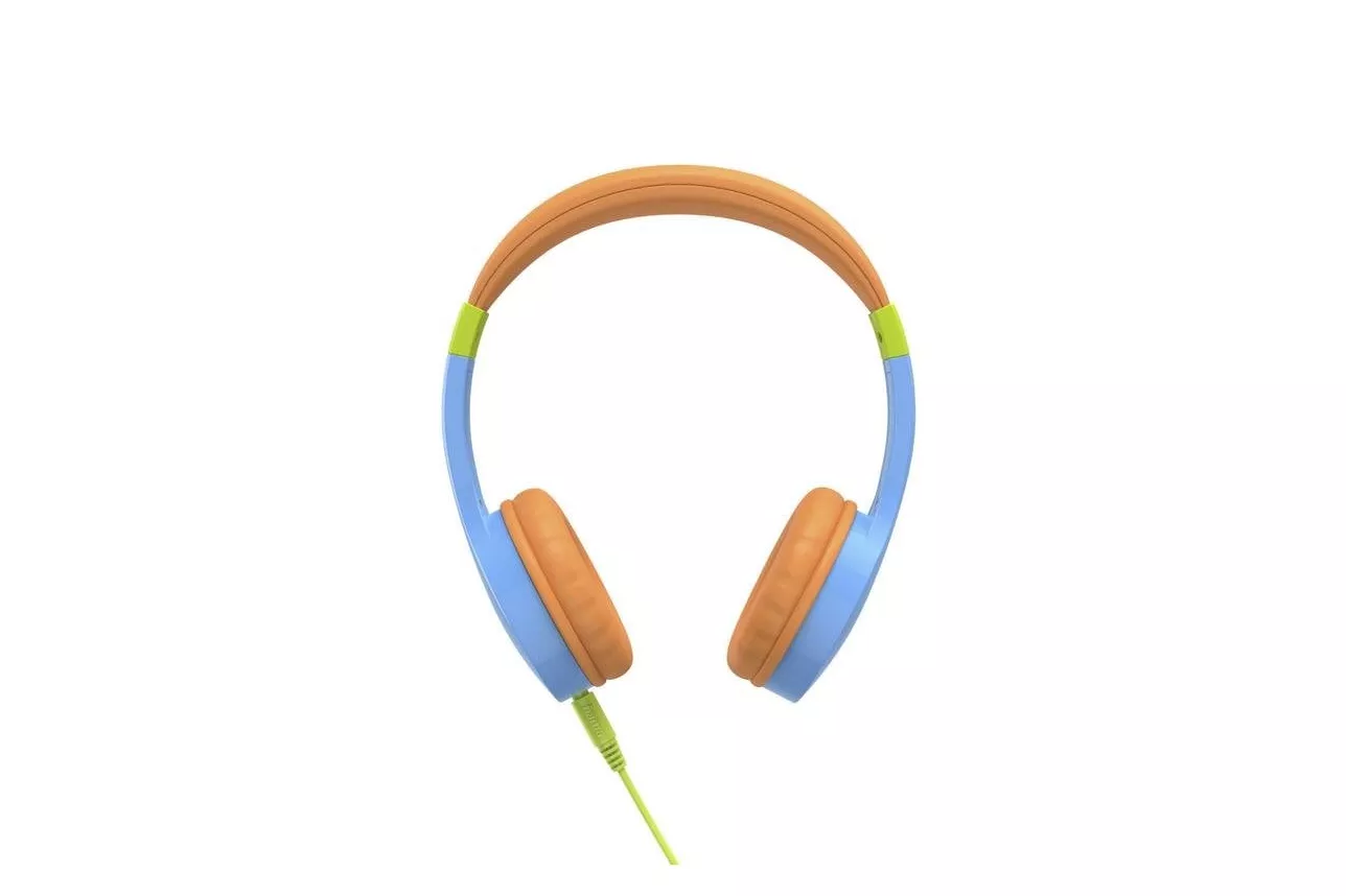 Auriculares Hama Kids Guard con cable jack 3,5 mm para ni&ntilde;os, azul y naranja