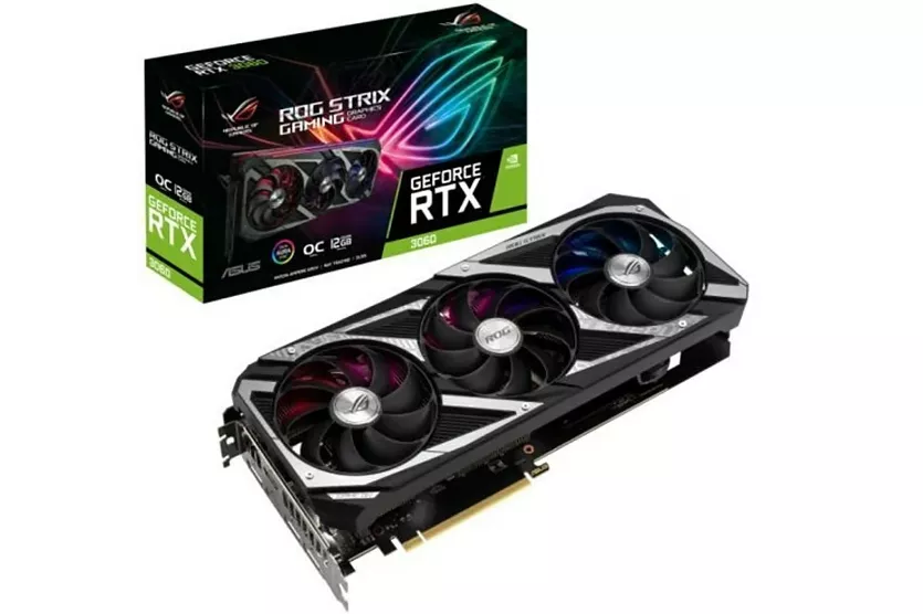 Asus ROG Strix GeForce RTX3060 OC 12GB GDDR6 LHR - Gráfica