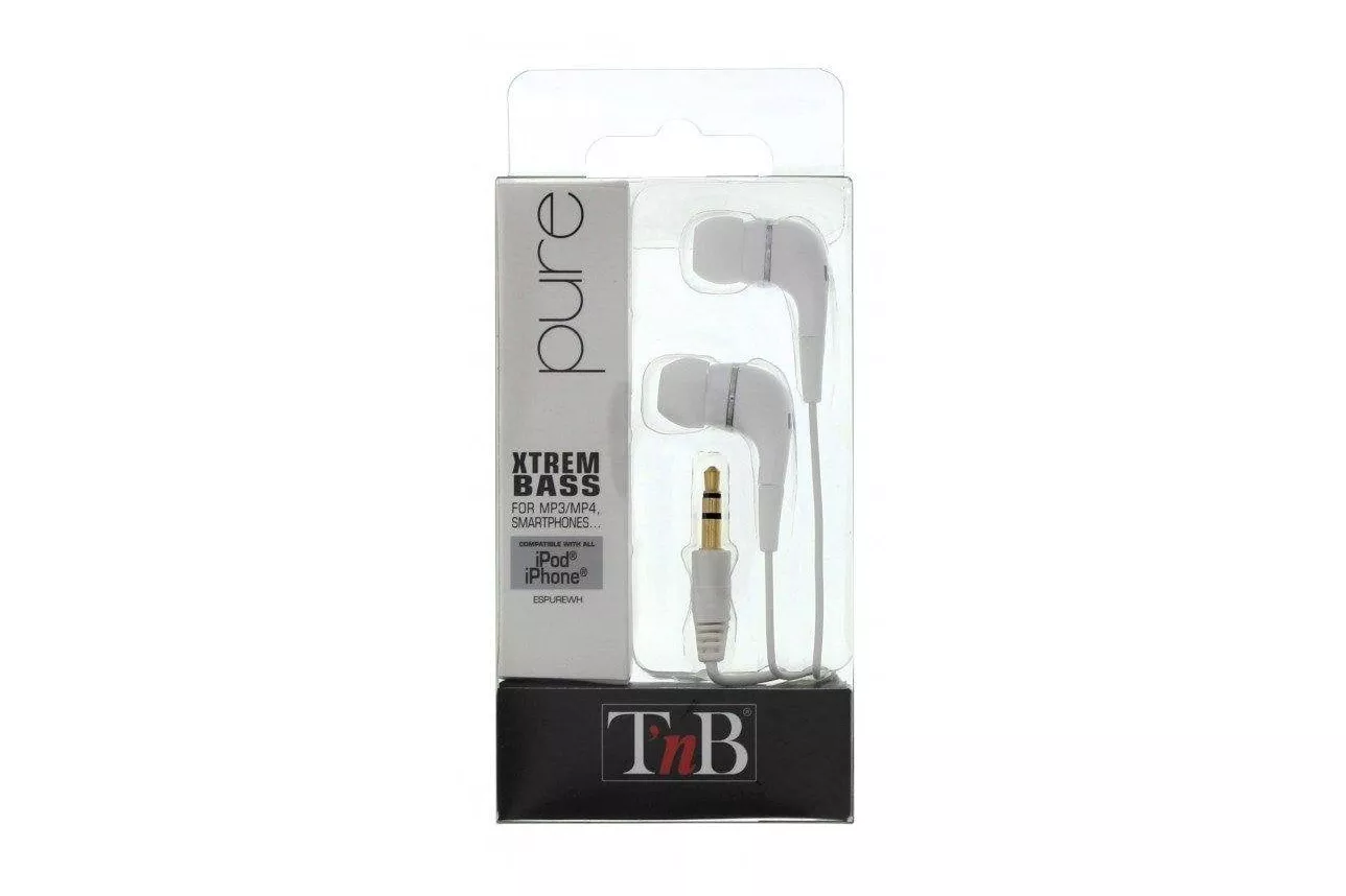 Auriculares T'nB Pure con cable intrauditivos blancos
