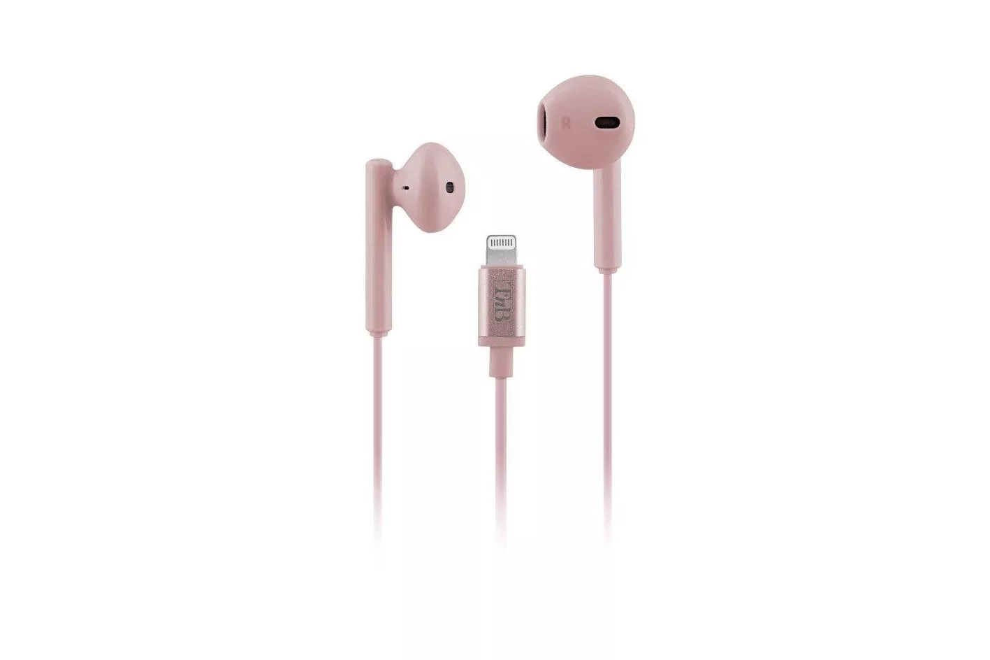 Auriculares TnB CURV con cable Lightning, micr&oacute;fono y controles, rosa
