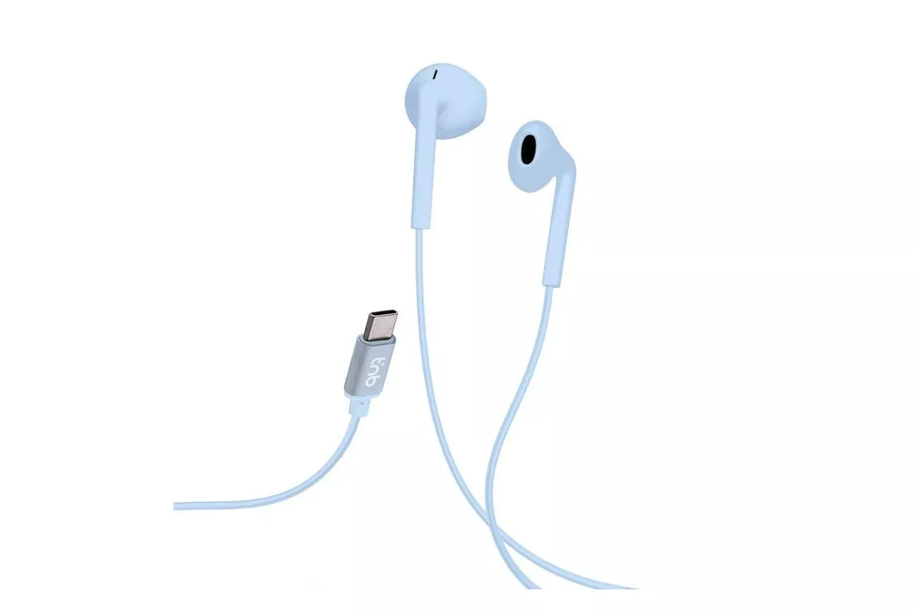 Auriculares TnB ESTYPEC2BL con cable USB-C, micr&oacute;fono y control de volumen azules