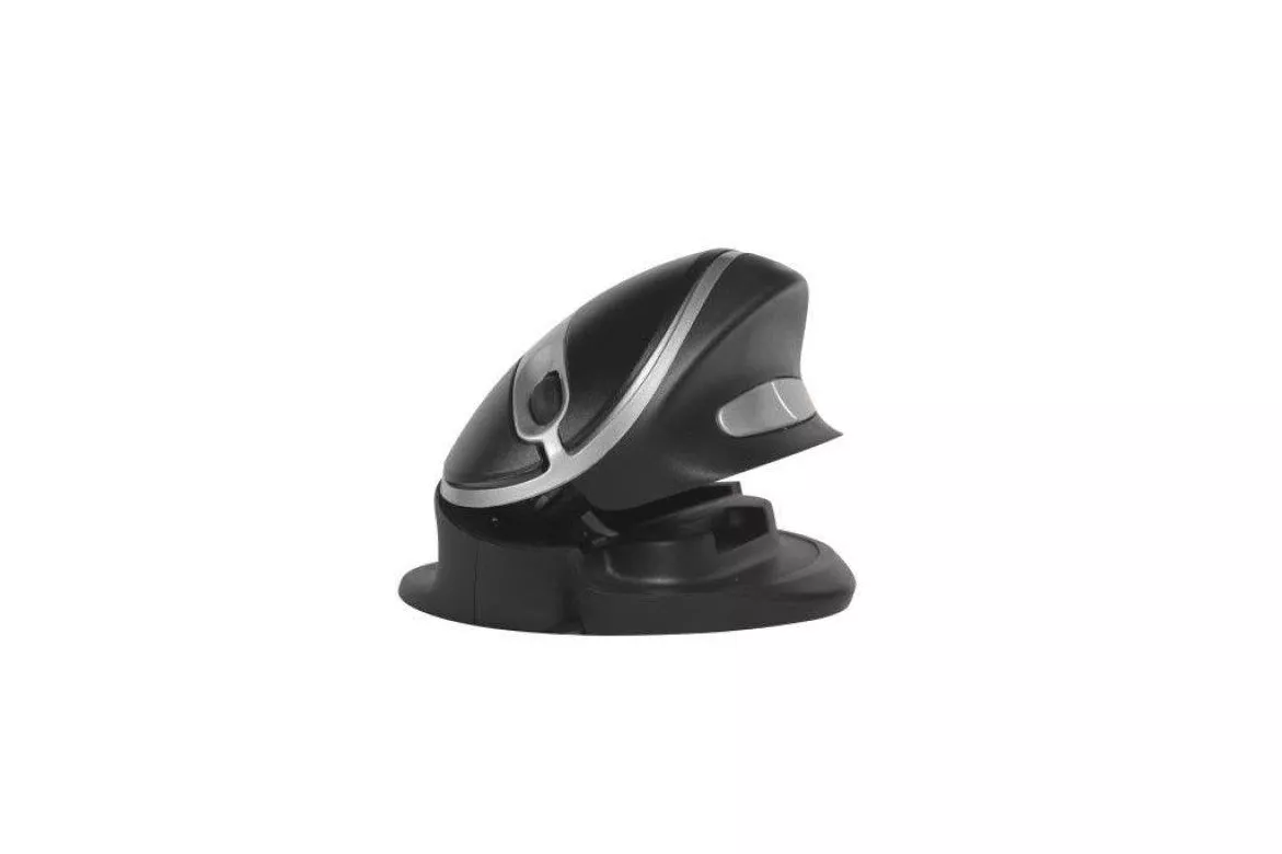 Rat&oacute;n BakkerElkhuizen Oyster con cable USB 1200 DPI negro y plata vertical