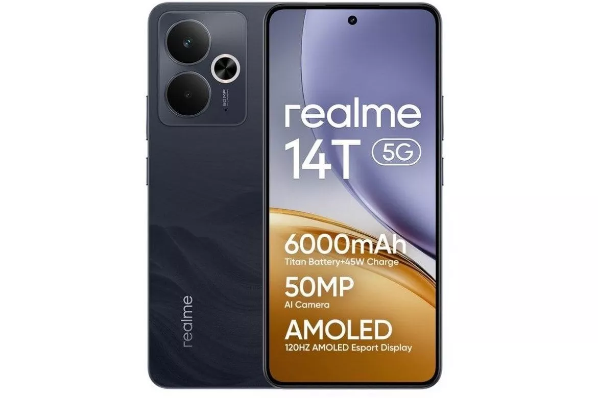 Realme 14T 5G 8GB 256GB 6,67" Negro pantalla AMOLED