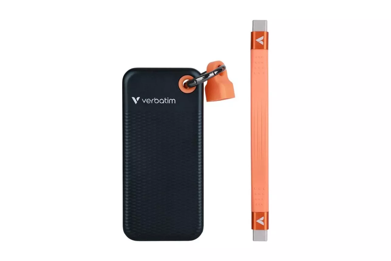 Disco Duro Verbatim Pocket SSD 512 GB USB Tipo C 10 Gbps Negro Naranja