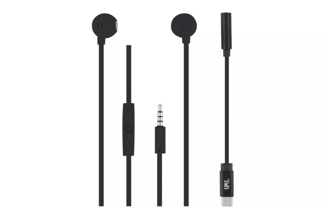 Auriculares TnB Sweet con cable USB-C para llamadas y m&uacute;sica negros