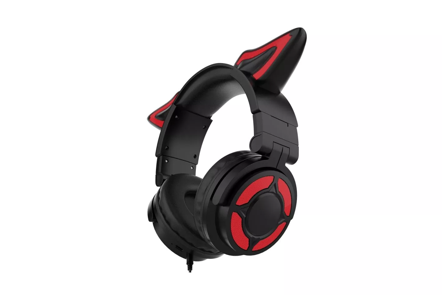 Kinsi YK-069 Auriculares Inal&aacute;mbricos Gaming con Orejas de Zorro Brillantes Negros