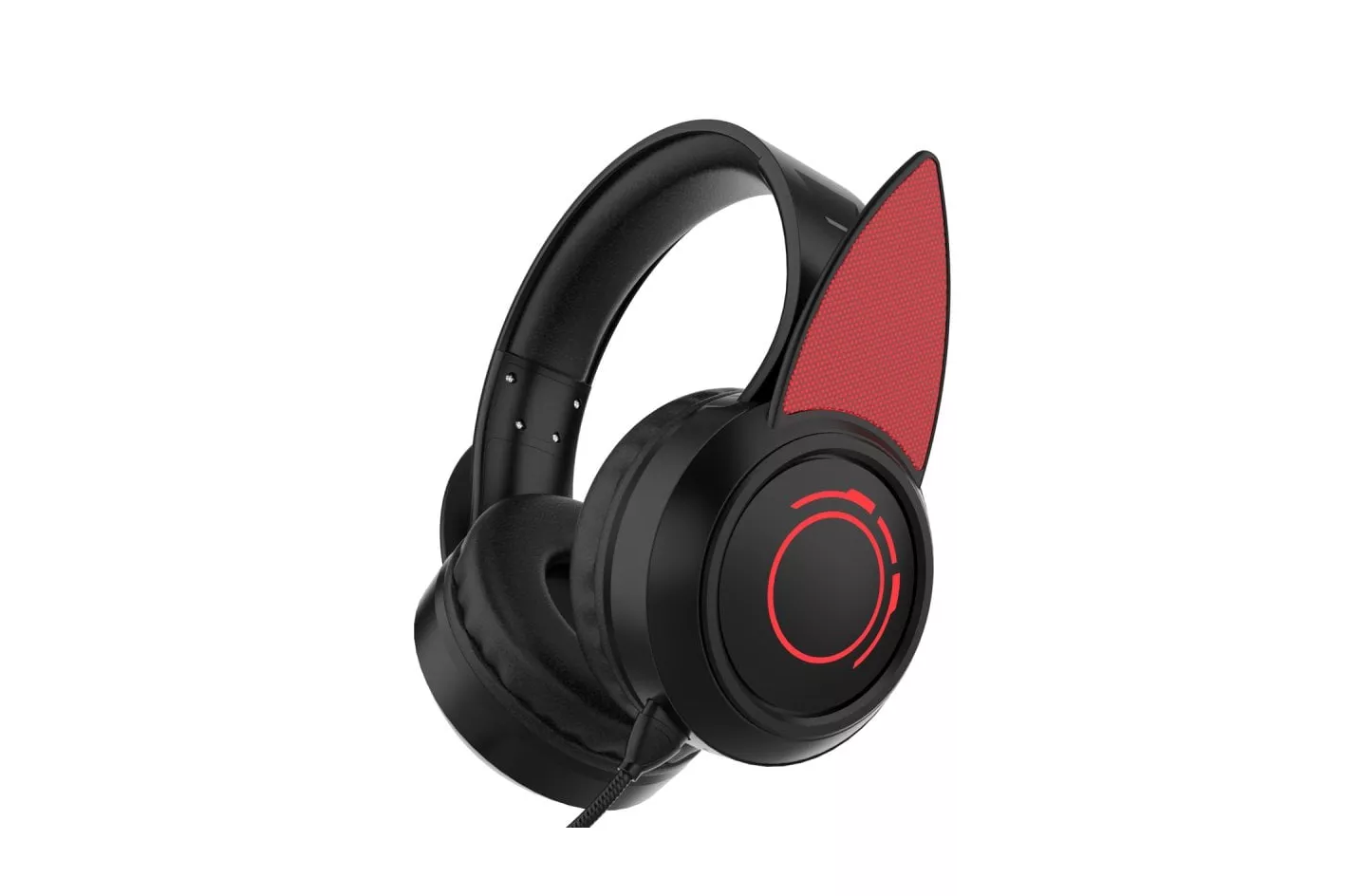 Kinsi YK-070 Auriculares Inal&aacute;mbricos Gaming Orejas de Elfo RGB Negro/Rojo