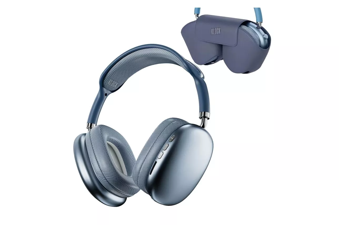 Klack Pro Max Auriculares Inalambricos Bluetooth de Diadema con Funda Azul