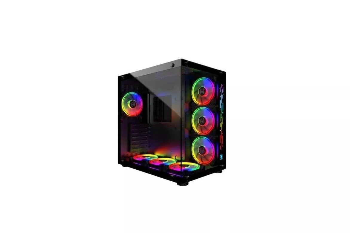 Caja PC MRED ATX Gaming Vidrio Templado RGB Mid Tower 7 Bah&iacute;as Ventiladores Incluidos