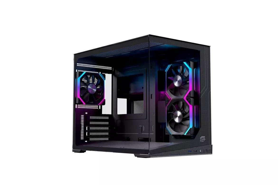 Caja PC Einarex PRISMA SM300 RGB Negro Cristal Templado Micro-ATX Doble C&aacute;mara