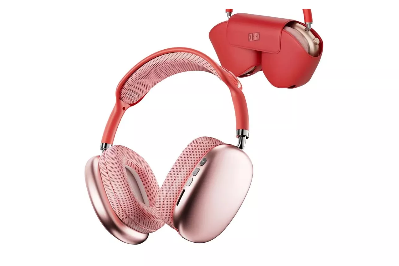 Klack Pro Max Auriculares Inalambricos Bluetooth de Diadema con Funda Rojos