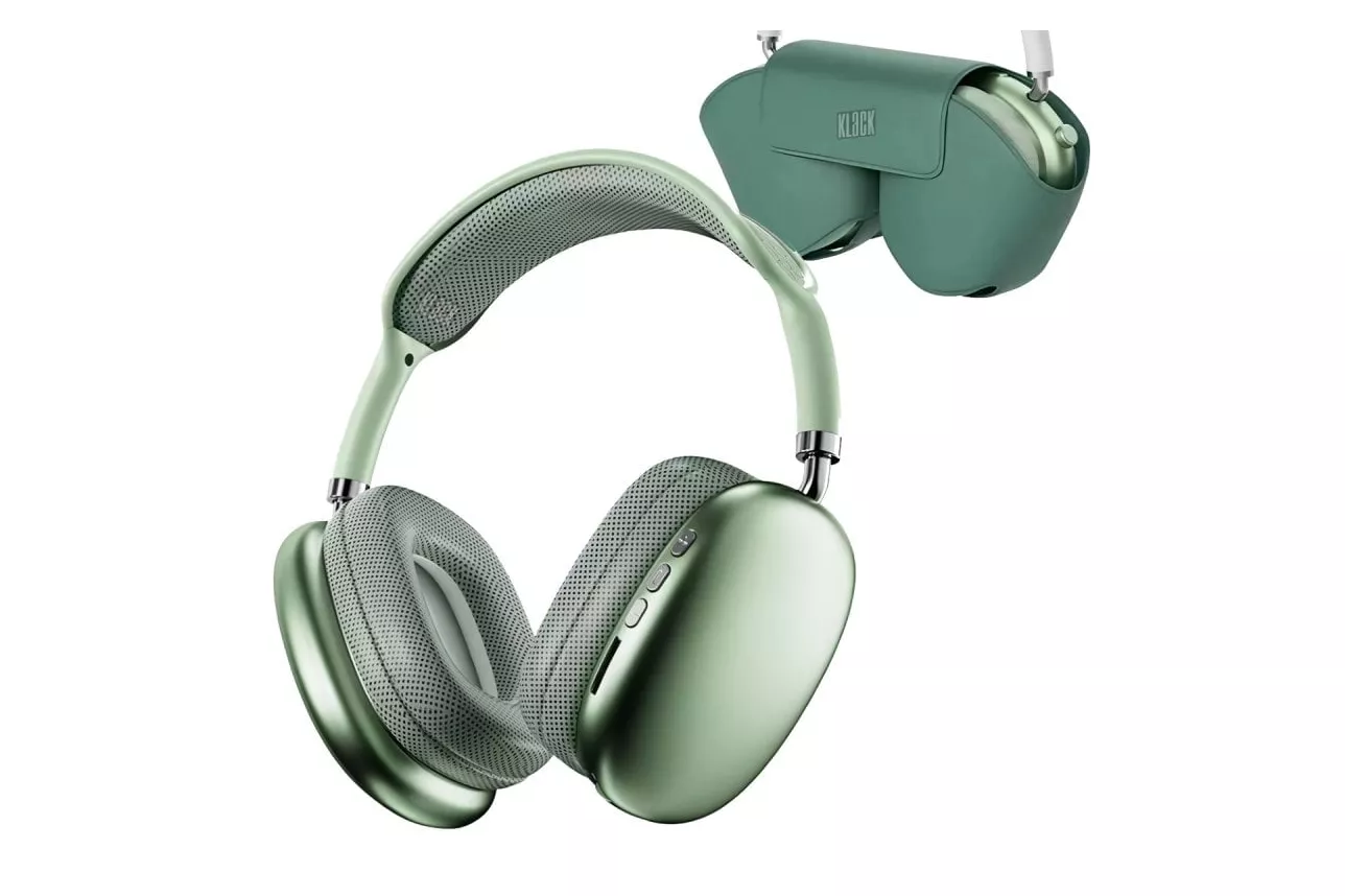 Klack Pro Max Auriculares Inalambricos Bluetooth de Diadema con Funda Verdes