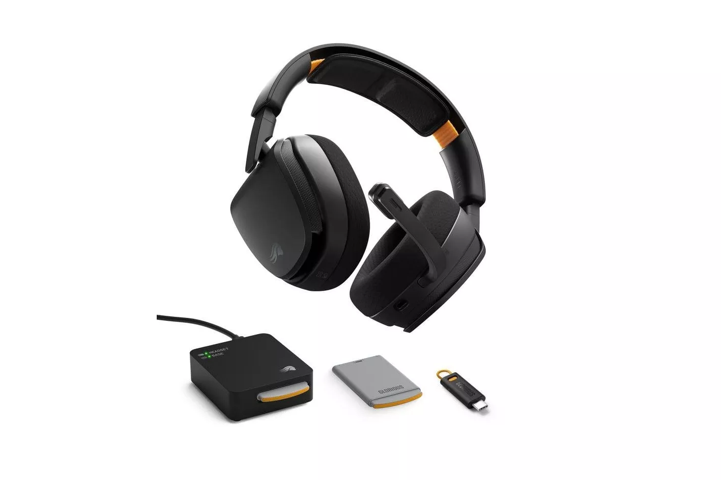 Auriculares Glorious Gaming GHS Wireless InfinitePlay inal&aacute;mbricos Bluetooth con cancelaci&oacute;n de ruido y micr&oacute;fono negro