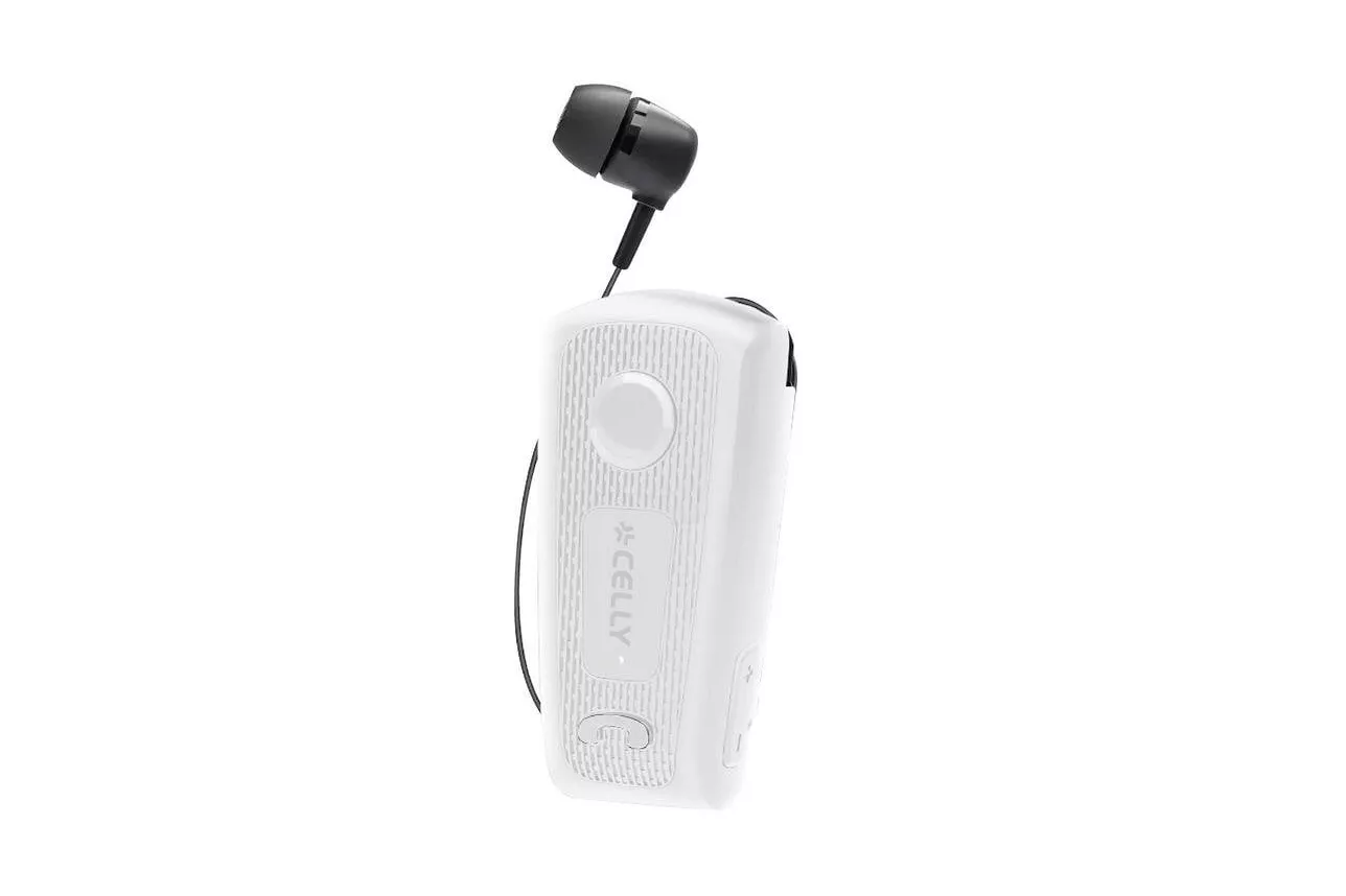 Auriculares Celly BHCLIP inal&aacute;mbricos con cancelaci&oacute;n de ruido y carga USB-C blancos