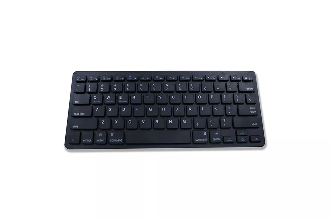 COOL Teclado Slim Bluetooth Ultrafino Espa&ntilde;ol con &Ntilde; para PC, Tablet y M&oacute;vil Negro